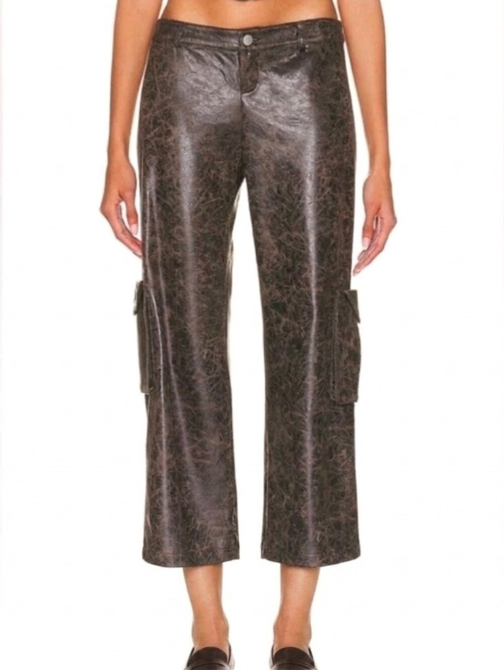 Miaou | Cropped Vegan Suede Elias Pants Size S In Brown